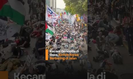 Aktivis Korea Berbaring Massal di Depan Kedutaan Israel