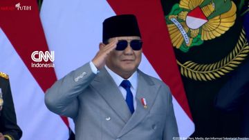 Prabowo Pimpin Upacara HUT ke-81 TNI di Mabes Cilangkap